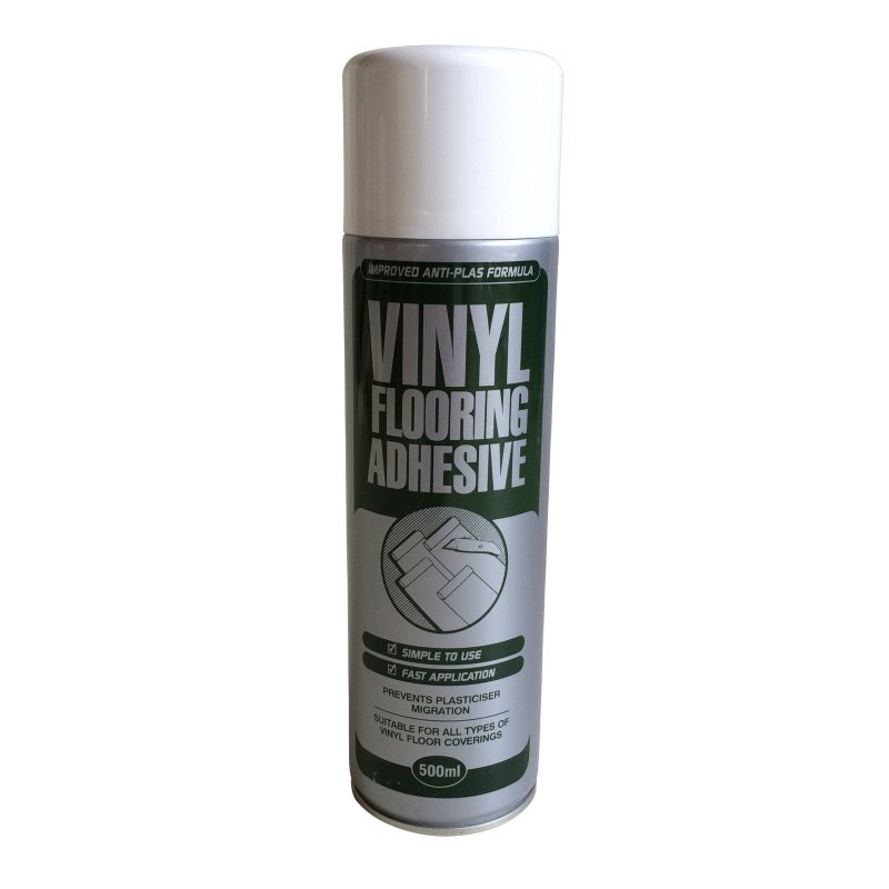 Tin of Vinyl flooring spray adhesive as used to attach model railway backscenes to plywood sheets.