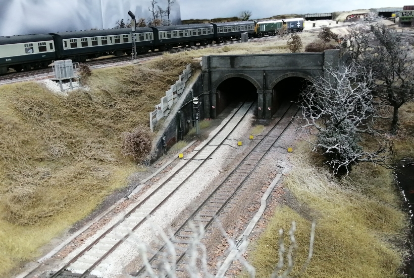 Heaton Lodge 7mm model railway: underpass originally built for the Leeds New Line