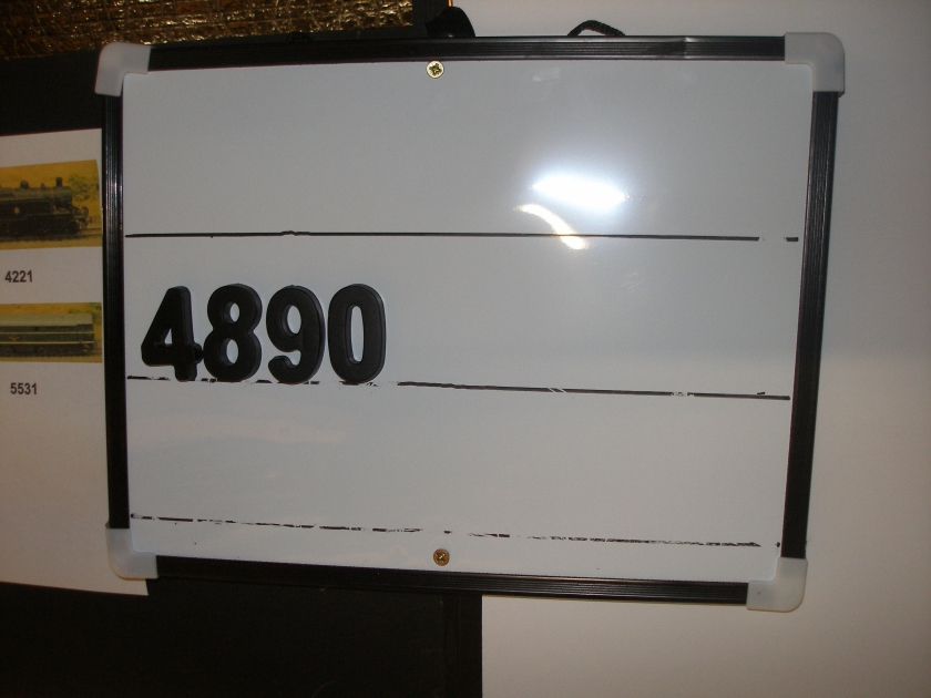 Hidden Storage Sidings train identification  system: board in use